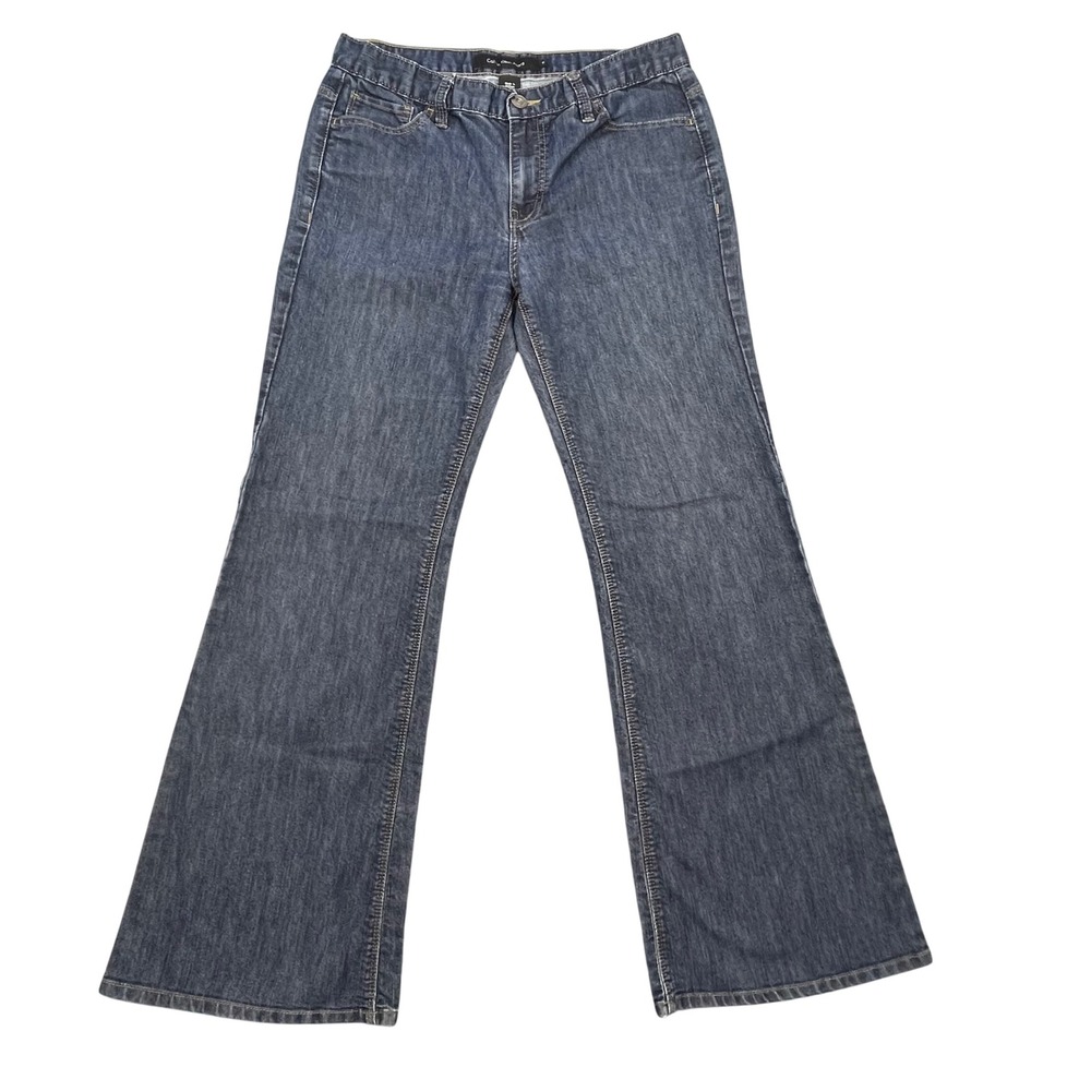 Calvin Klein Y2K Blue Wide Leg Stretch Denim Jeans Women Size 10